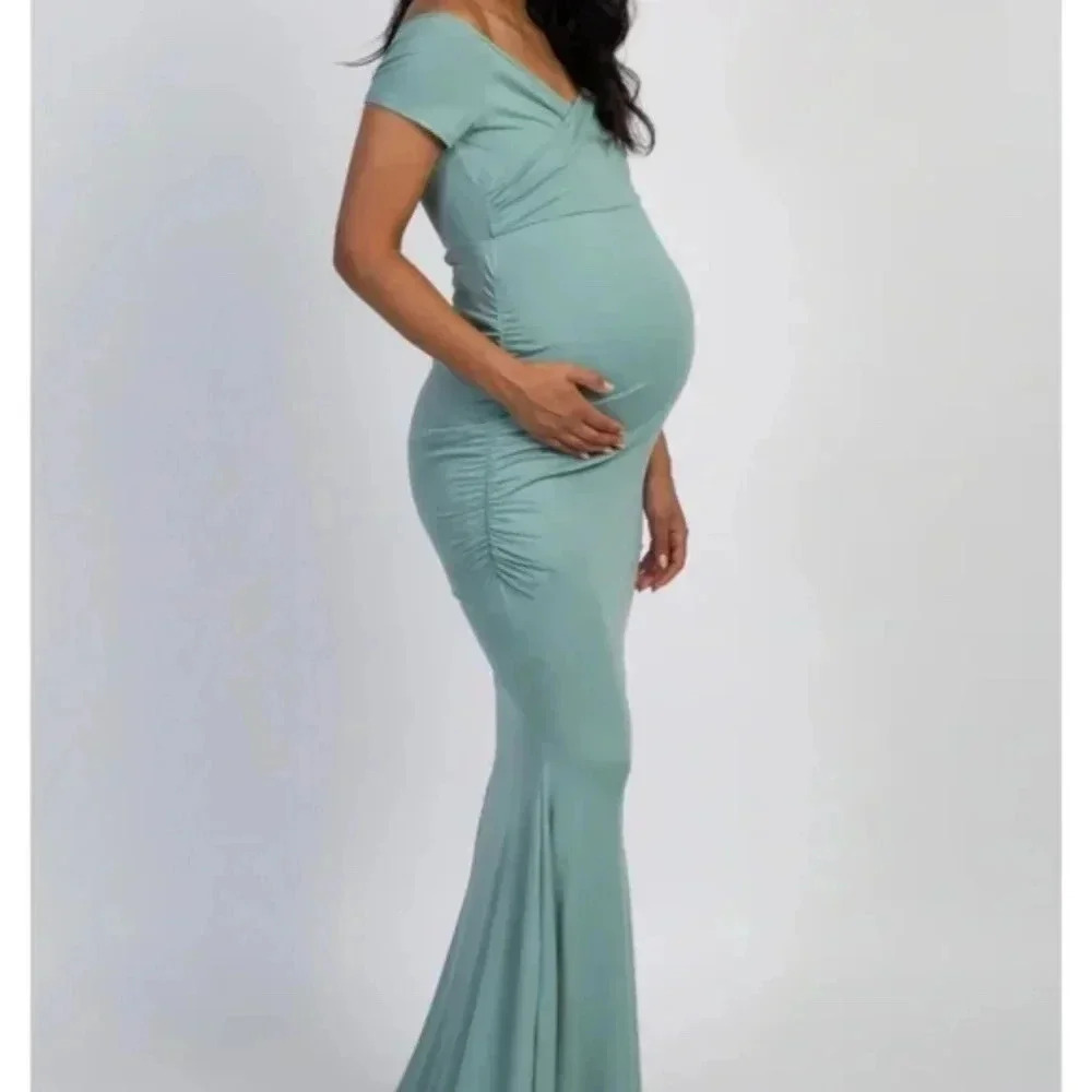 NEW Pinkblush Shoulder wrap Maxi Maternity‎ Dress